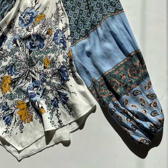 Free People Positano Blouse in Blue Combo - Picture 7 of 11